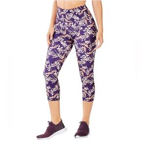 Fabletics Powerhold High Waisted Printed Floral Capri Leggings Womens 2X NWT